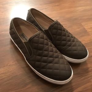 Steve Madden olive green slip on sneakers
